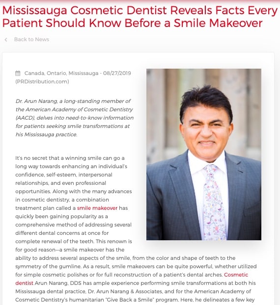 Mississauga Cosmetic Dentist Explains Smile Makeover Process