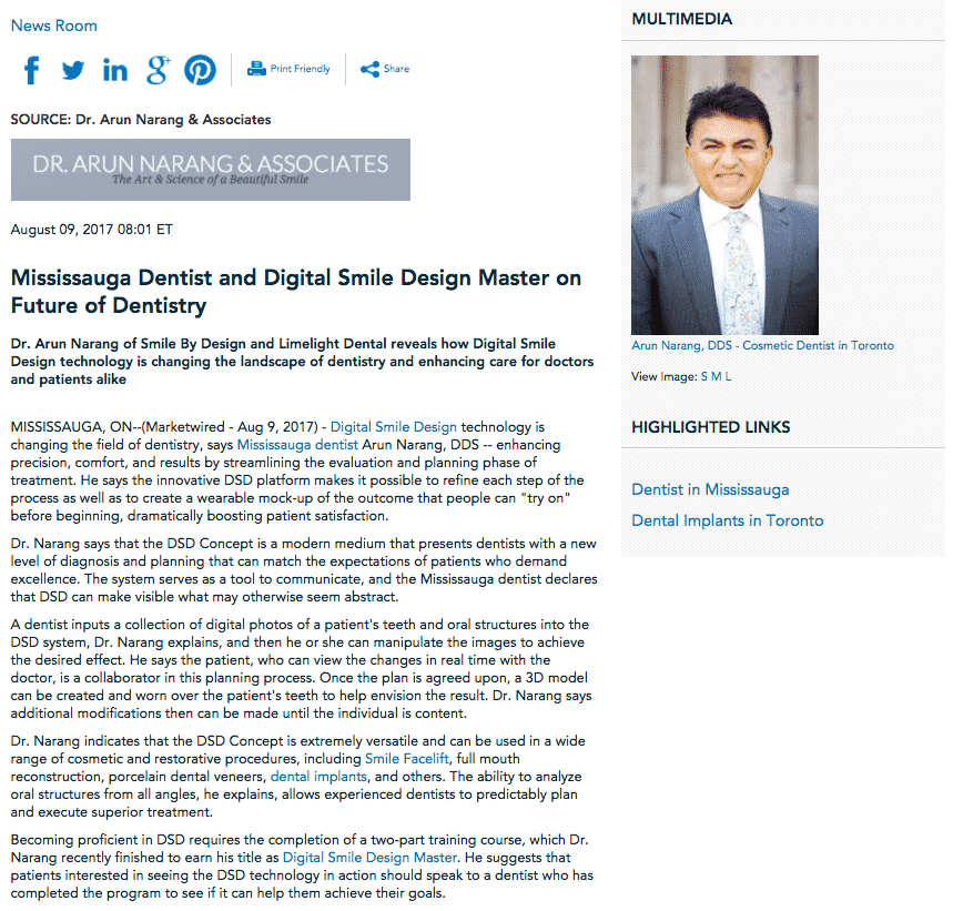 Dr. Arun Narang of Smile By Design and Limelight Dental 